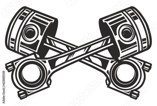 Piston Symbol Double Icon Logo