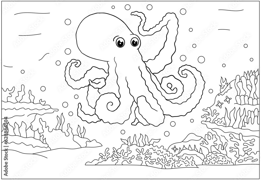 Obraz premium Adventure Coloring Book Animal Kingdom and Wild Safari