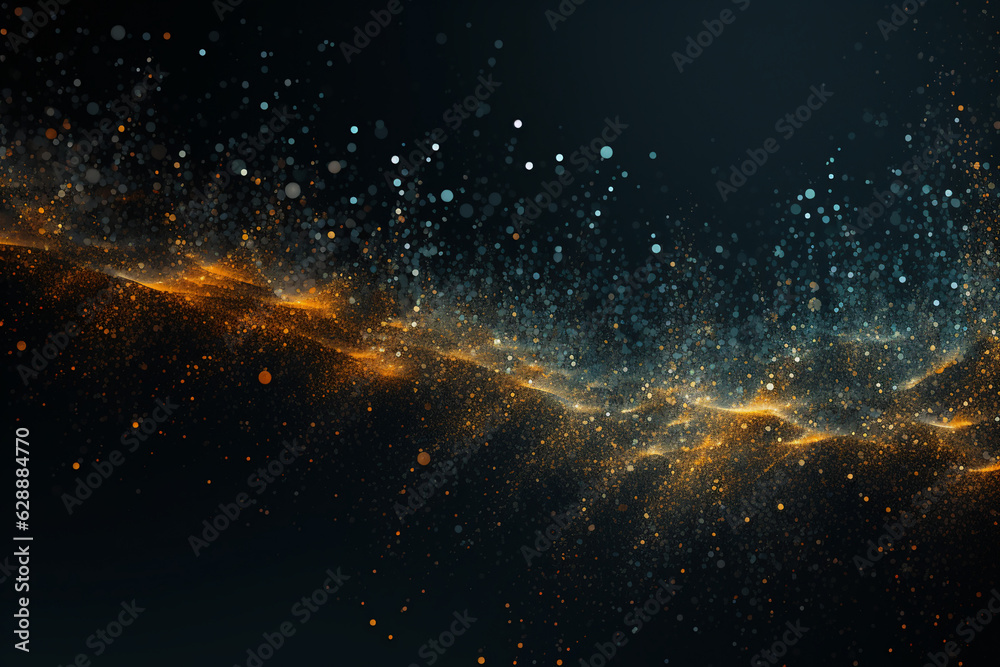 abstract glowing particles pattern on dark background