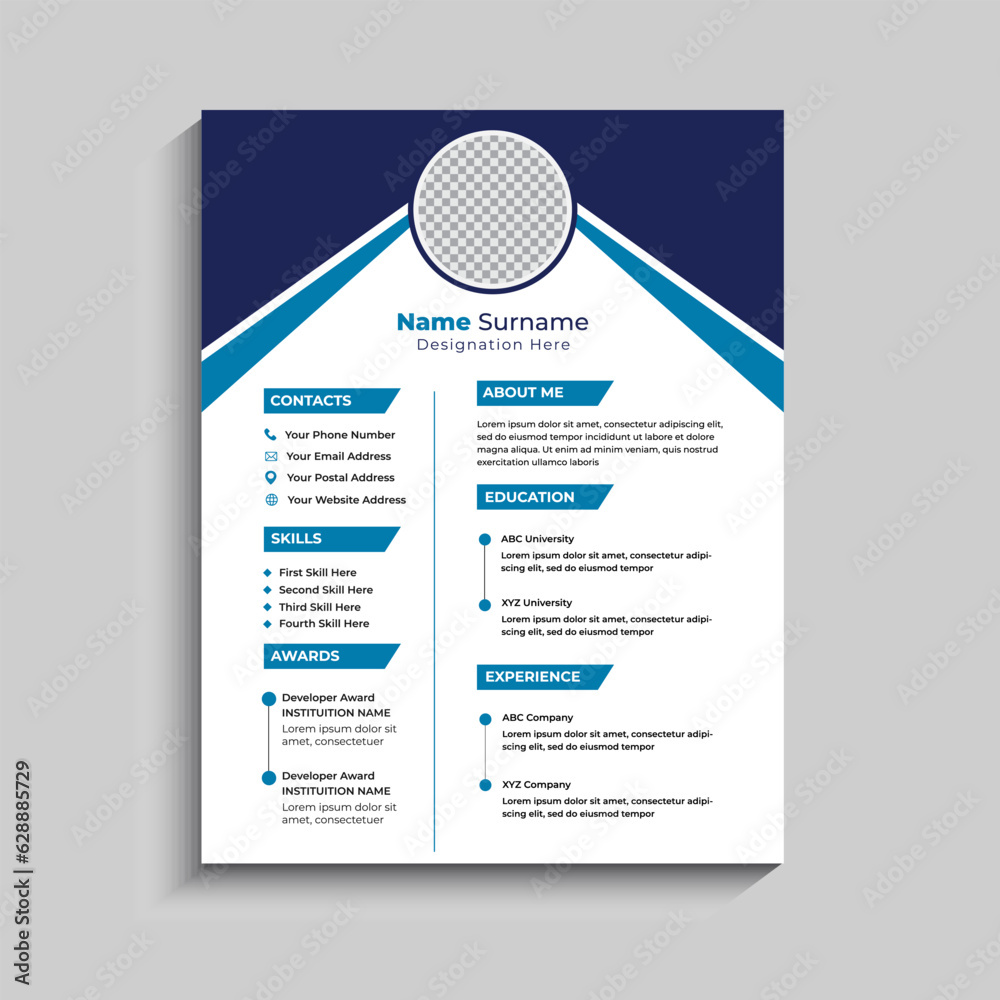 Modern Clean Resume CV Template Design Modern Clean Resume CV Template Design