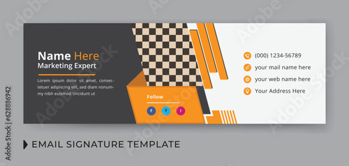 Corporate and business email signature template design with personal details and online mail letter