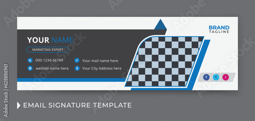 Corporate and business email signature template design with personal details and online mail letter
