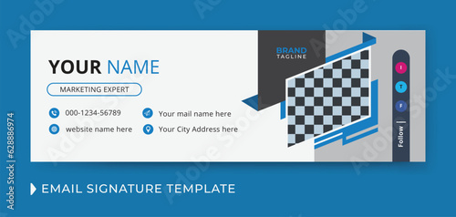 Corporate and business mail signature template design with personal details and online mail letter