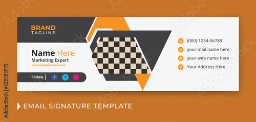 Corporate and business email signature template design with personal details and online mail letter