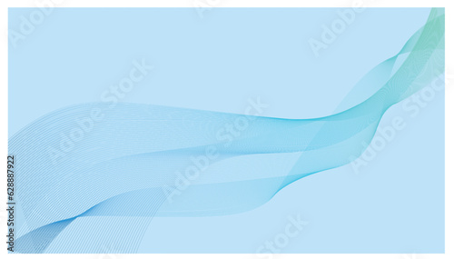 abstract wavy flow pattern with smooth blue lines with blue color and background