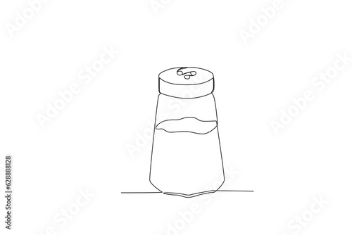 Single one line drawing salt vegetable concept continuous line draw design graphic vector illustration
