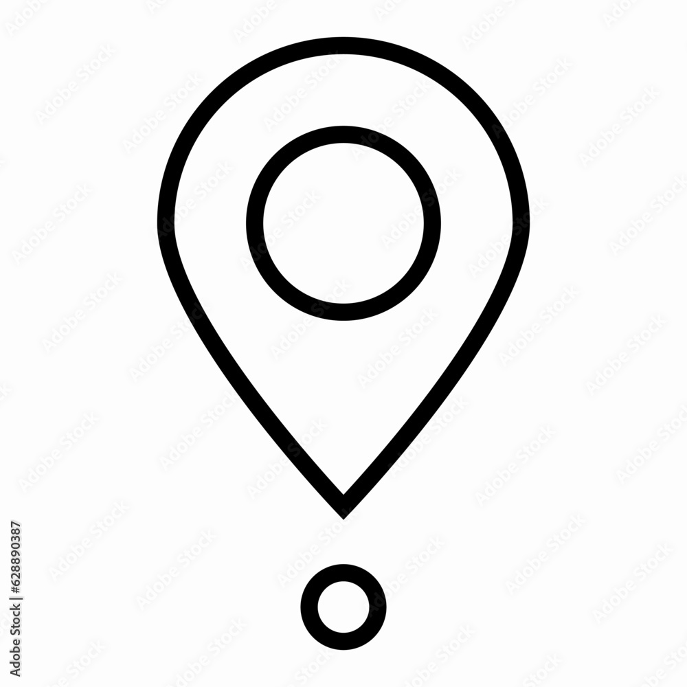 Location pin map icon. Flat design. Vector illustration sign on a white isolated background. Location pin map icon. Flat design. Vector illustration sign on a white isolated background.