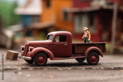 Vintage Pickup Truck with Cowboy figurine - Nostalgic scene © shelbys