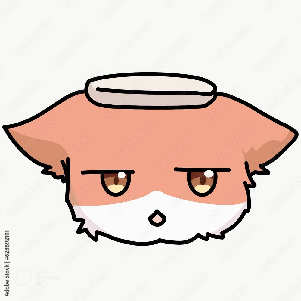 Cheerful cartoon illustration of a tired cat on a white background Cheerful cartoon illustration of a tired cat on a white background