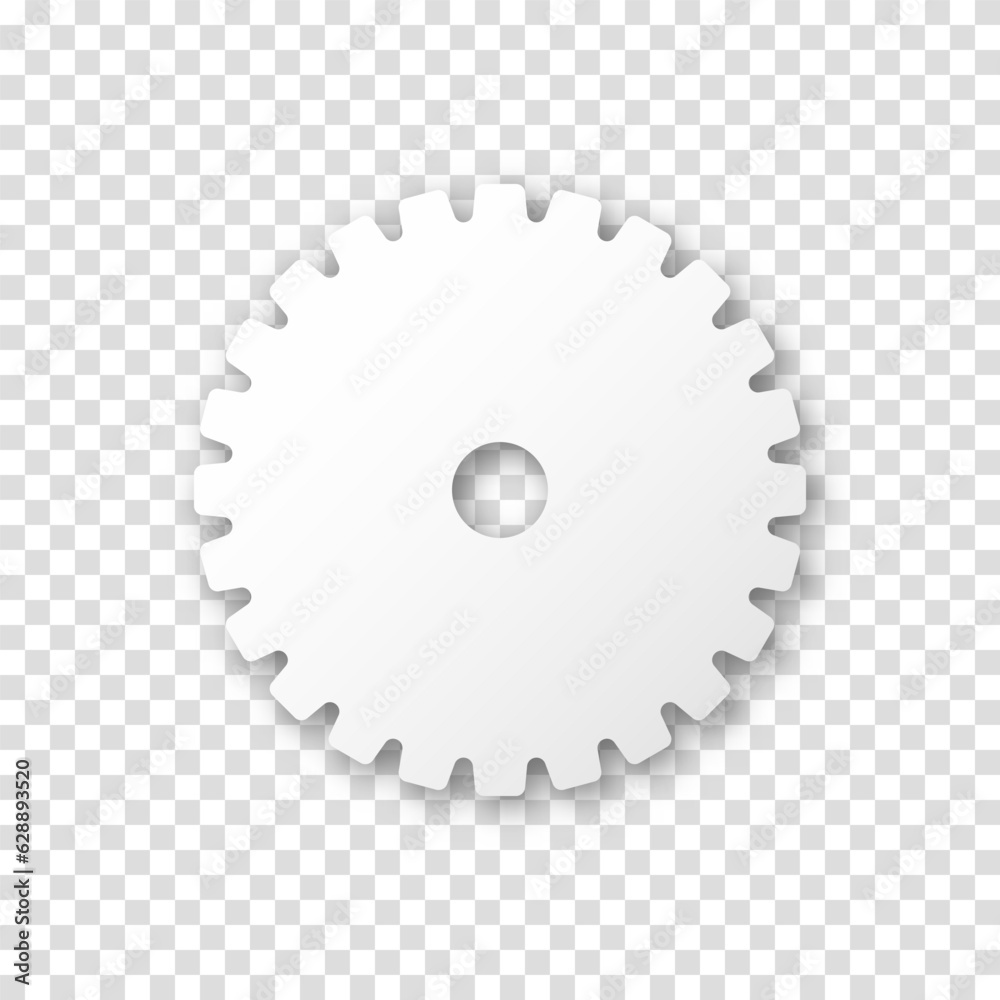 Gear icon, flat design. Machine sprocket gear icon. Realistic vector cogwheel sign symbol on a transparent background. Gear icon, flat design. Machine sprocket gear icon. Realistic vector cogwheel sign symbol on a transparent background.