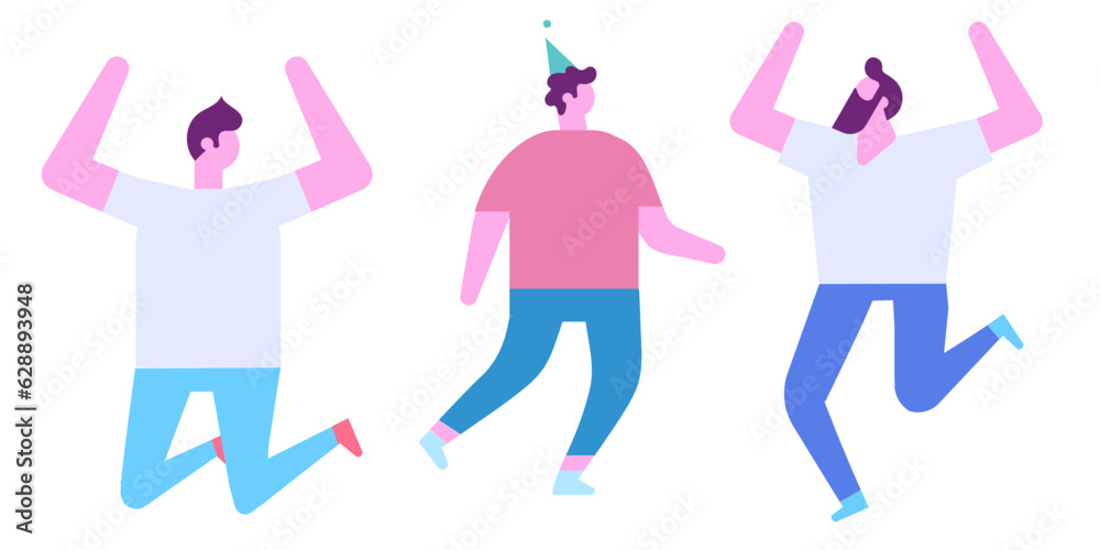 Obraz premium Vector illustration of happy man cartoon with white background 