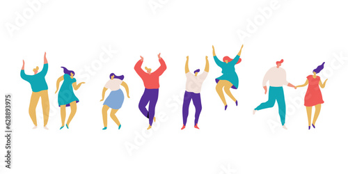 Vector illustration of happy people cartoon with white background 
