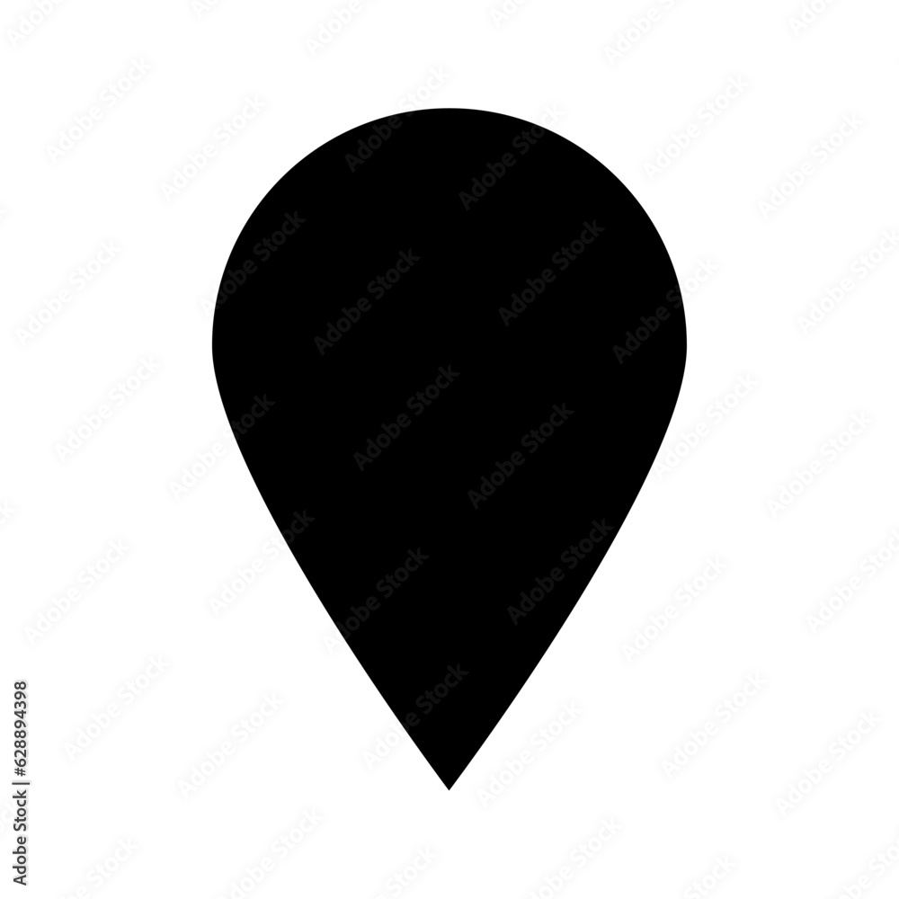 Pin for map sign icon on a isolated white background Pin for map sign icon on a isolated white background