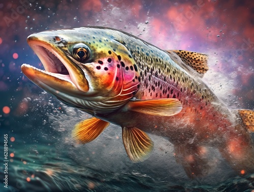 Rainbow trout fish, generative ai
