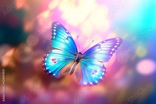Purple butterfly, generative ai abstract background © inspiretta