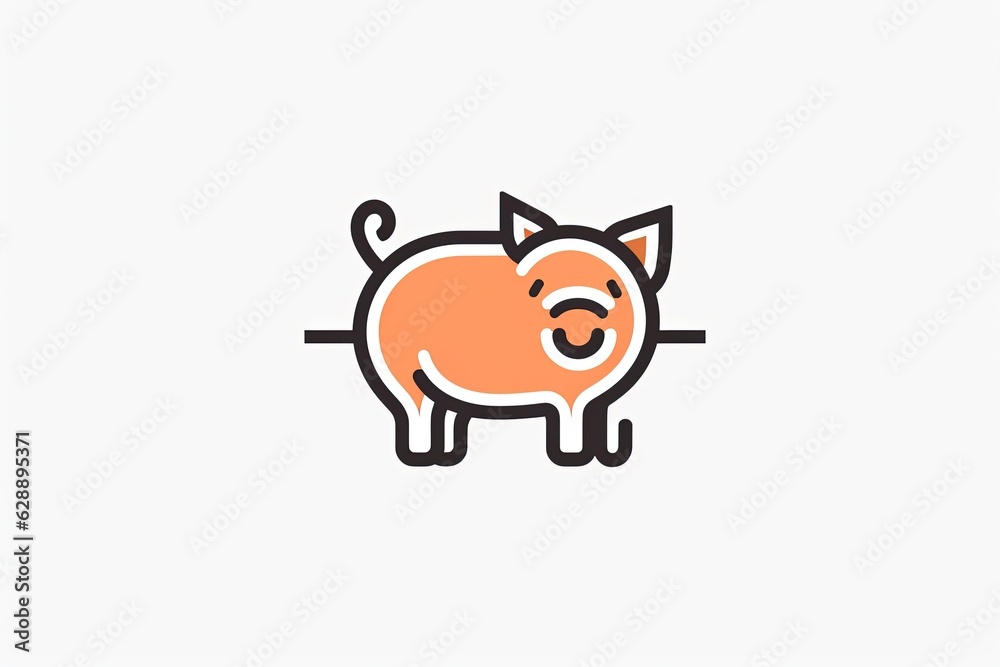 Fototapeta premium Pig minimalist logo design