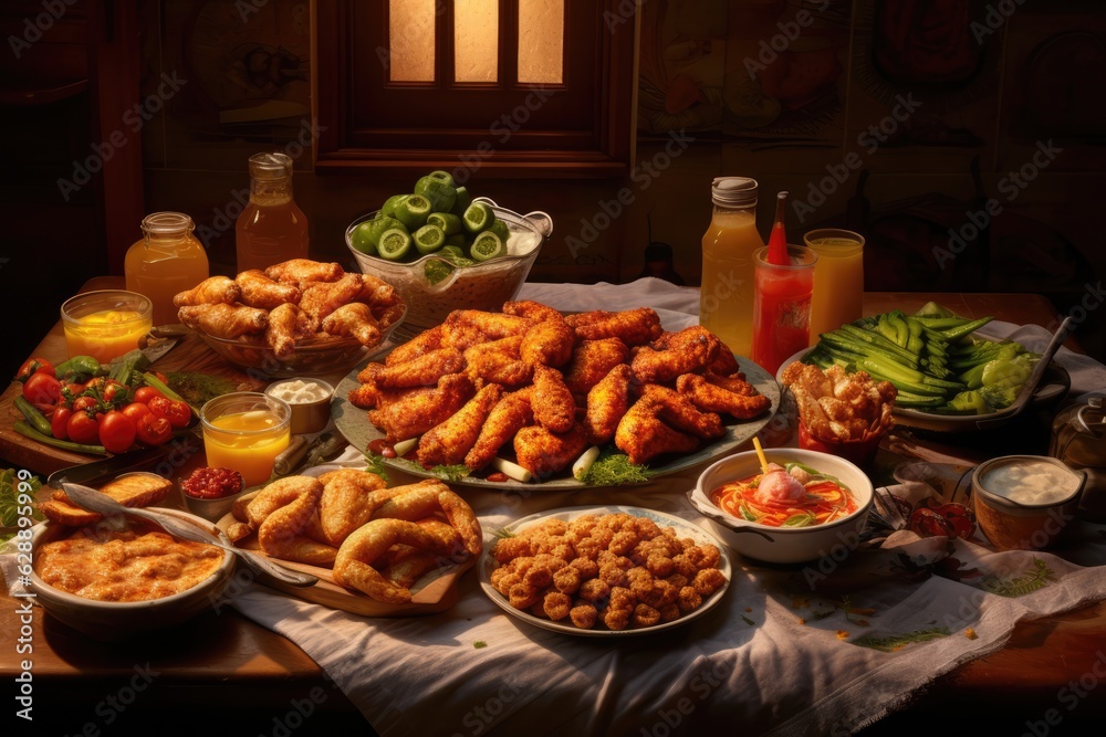 Dinner Platter with Various Foods Dinner Platter with Various Foods