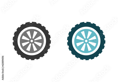 Car wheel icon set. Vector illustration