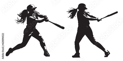 Black Stick Player Silhouette Vector  illustration