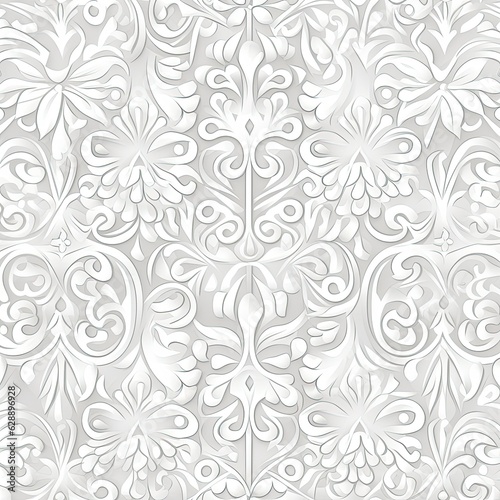  White Flower Pattern Design Wallpaper Generative AI
