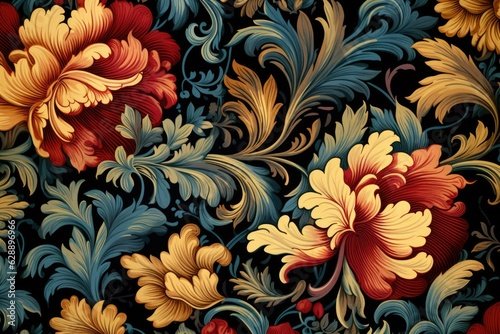 Flower Pattern Design Background Generative AI