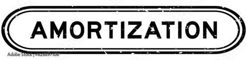Grunge black amortization word rubber seal stamp on white background