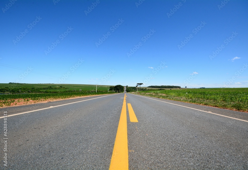 Closeup of a Paved road in the country side of the state of Sao Paulo, Brazil. Closeup of a Paved road in the country side of the state of Sao Paulo, Brazil.