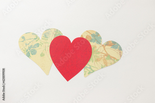 the red heart a top two secondary floral or decor heart on blank paper