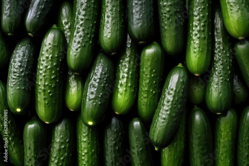 Fresh Crop of Green Cucumbers