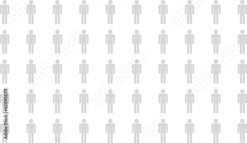Infographic background of many human shape icons