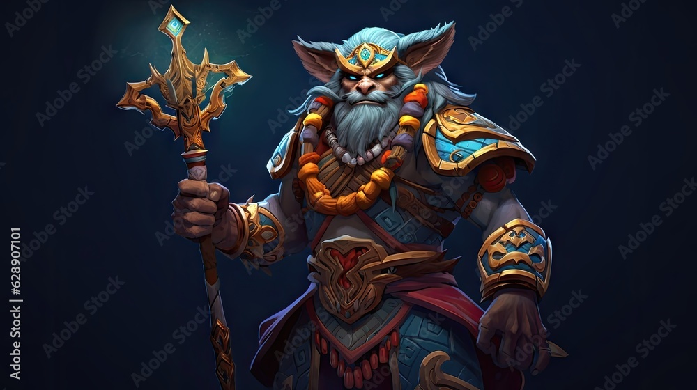 Fototapeta premium Fantasy Barbarian Warlord. Unleashing the Might of Ancient Legends in a Mythical Battle