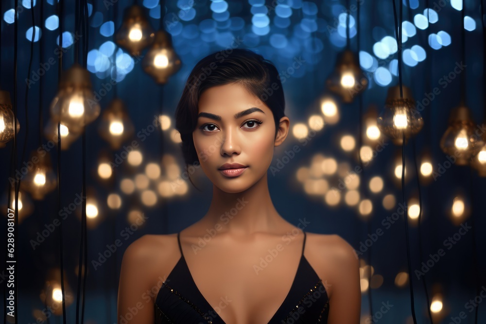 Elegant Woman in an evening dress Fictional Character Created By Generative AI Elegant Woman in an evening dress Fictional Character Created By Generative AI