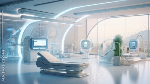A futuristic digital health clinic. Generative AI