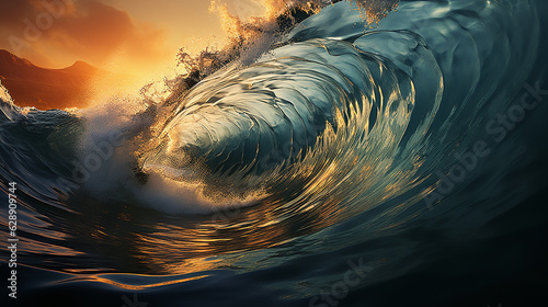 frozen motion of ocean waves in high resolution - generative AI