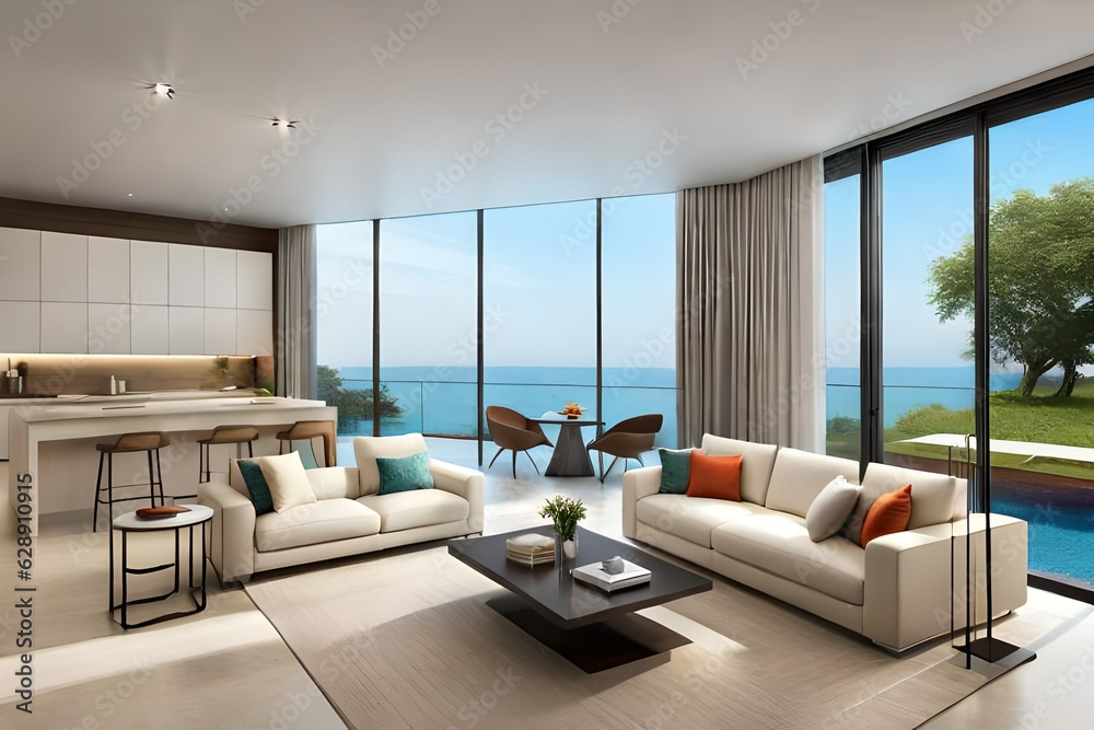 modern living room with furniture Generated Ai modern living room with furniture Generated Ai