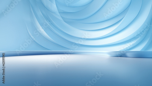 Grafische Elemente im schönen unterschiedlichen blau Farben mit Wellen und verschieden Elementen als Druckvorlage und Hintergrund, ai generativ