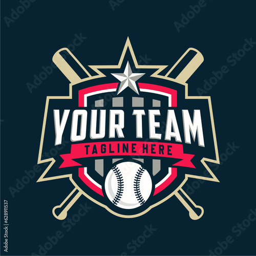 Modern professional baseball template logo design for baseball club