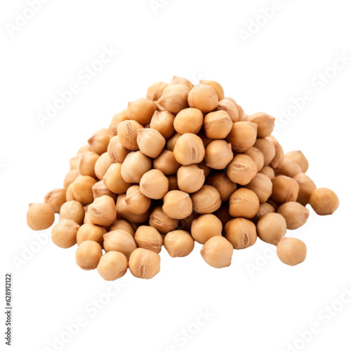 Canvas Print Close up on chickpeas isolated on white background