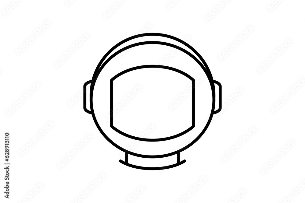 astronaut helmet. Icon related to space exploration. line icon style. Simple vector design astronaut helmet. Icon related to space exploration. line icon style. Simple vector design