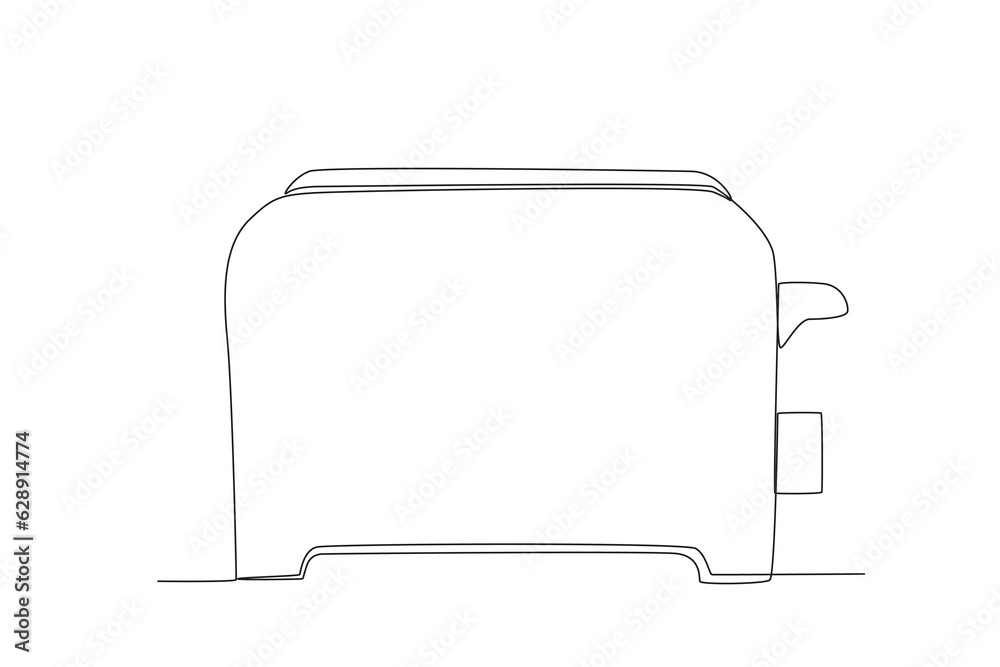 Toaster continuous line drawing vector illustration of kitchenware Toaster continuous line drawing vector illustration of kitchenware
