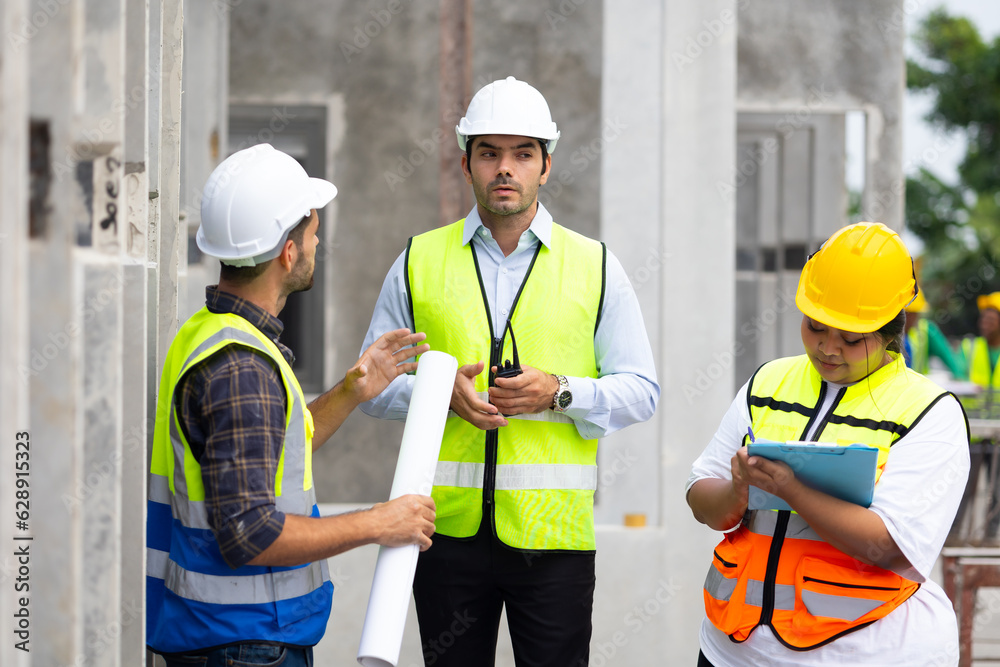 hispanic engineering man and fat female. Ethnic diversity worker people, Success teamwork. Group of professional engineering people wearing hardhat safety helmet meeting discussion in new project hispanic engineering man and fat female. Ethnic diversity worker people, Success teamwork. Group of professional engineering people wearing hardhat safety helmet meeting discussion in new project