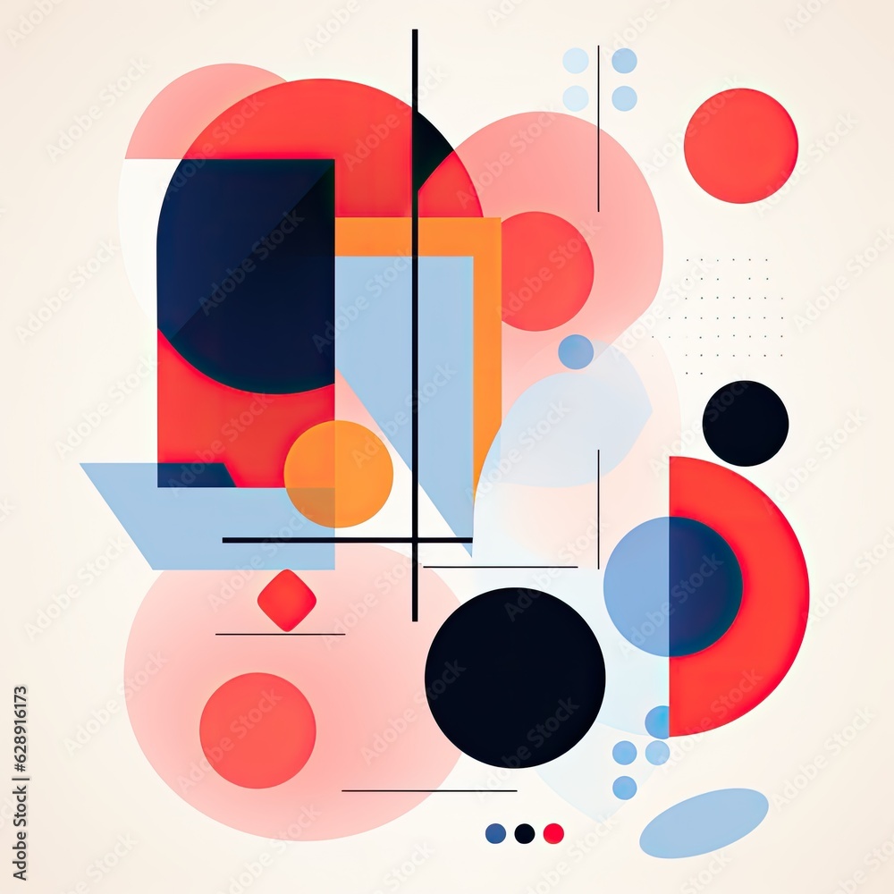 Obraz premium A bold abstract poster layout with shapes and lines generative AI
