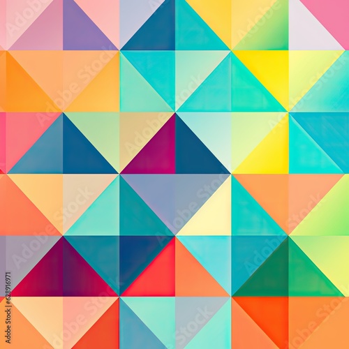 A colorful abstract geometric triangular pattern generative AI