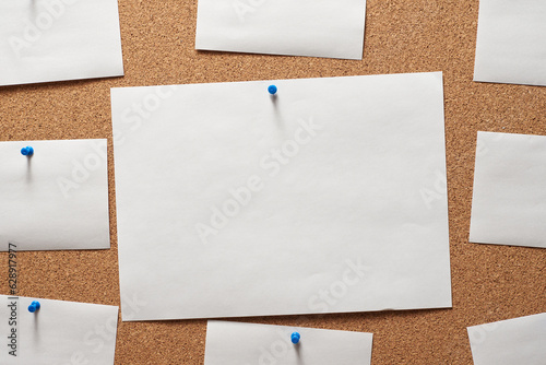 Office Cork Board for notes with empty notes