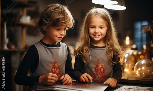 adorable boy and girl, gene...