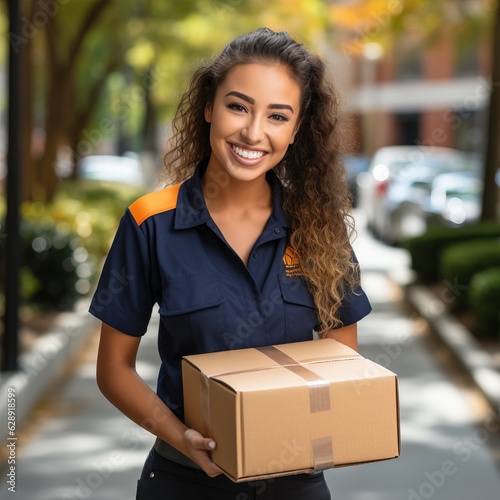 courier delivering a packag...