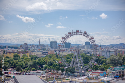 Amusement park ferris wheel in Vienna Austria, Prater park
