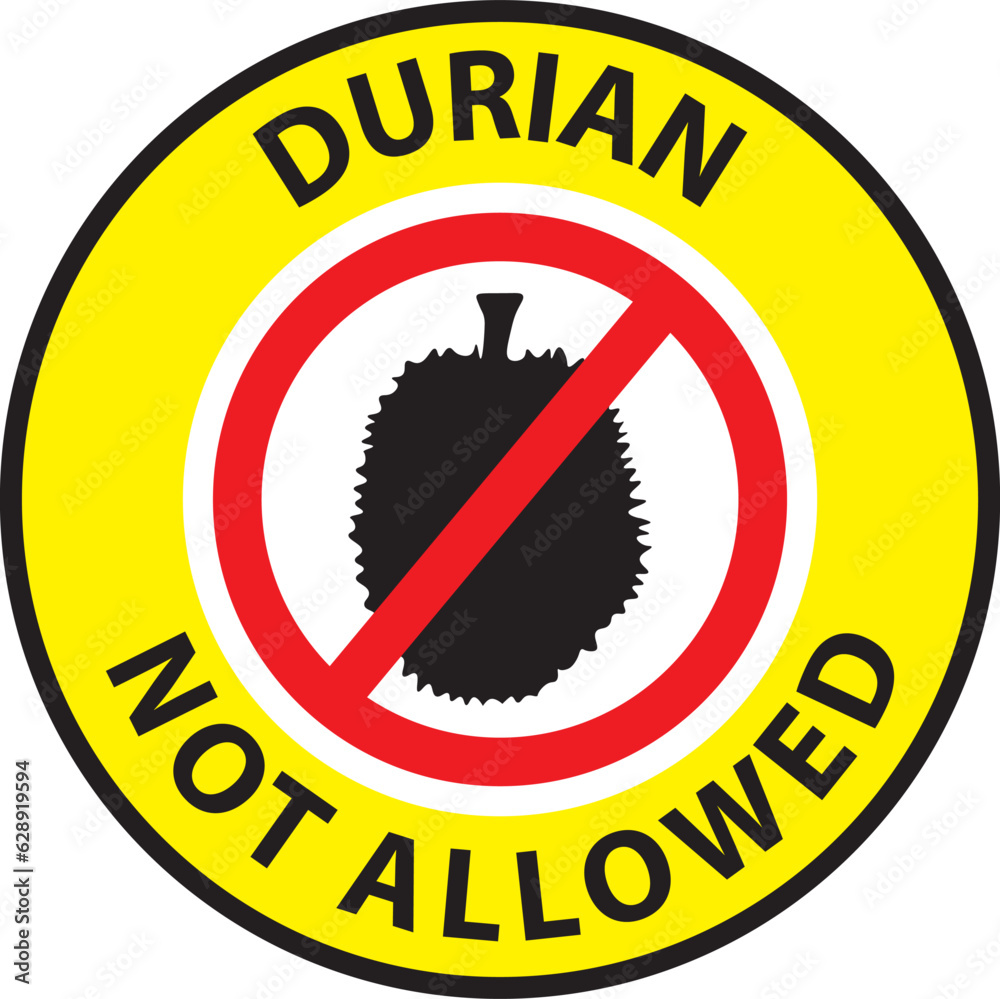 Durian not allowed here sign sticker vector eps Stock Vector Adobe Stock
