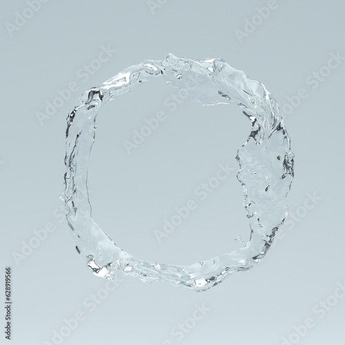 Real transparent water circle ring. Pure Cosmetics Product. Pure transparent water.