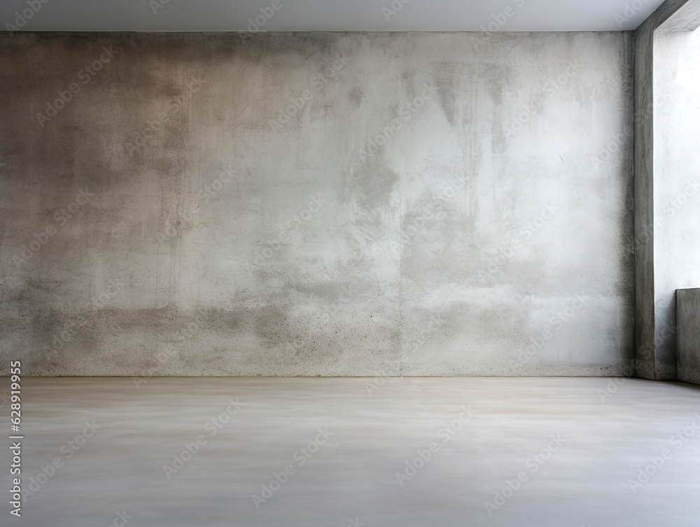Interior of empty room with concrete walls in loft style. Textured background Generative ai Interior of empty room with concrete walls in loft style. Textured background Generative ai